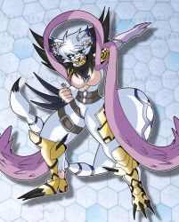 Rule 34 | 1girl, angewomon, armor, belt, digimon, digimon (creature), female focus, highres, looking at viewer, meicrackmon, meicrackmon vicious mode, oridigi, original, solo