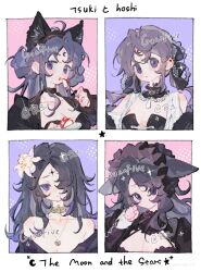 1girl animal collared forehead guanfive highres holding maid non-web_source upper watermark