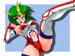 1girl blue_eyes breasts crown leotard sonic_cat wrestle_angels_survivor_2 wrestler wrestling_outfit