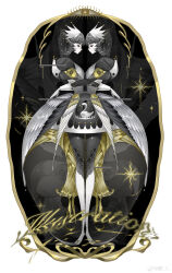 2girls absurdres bird black_hair black_swan_(bird) dress highres hug multiple_girls original siblings simple_background standing swan symmetry twins weibo_7548498834