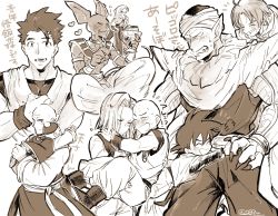 +++ 1girl 6+boys :d :p :t ^_^ ancient_egyptian_clothes android_18 annoyed arms_around_neck bald beerus black_hair blush cape carrying chaozu closed_eyes clothes_writing couple crossed_legs cup d89im dougi dragon_ball dragon_ball_super dragonball_z eating embarrassed eyes_visible_through_hair fingernails greyscale hand_on_own_cheek hand_on_own_face happy happy_tears heart hetero highres hug hug_from_behind jewelry kuririn looking_at_viewer monochrome multiple_boys muscular necklace nervous open_mouth pearl_necklace piccolo pointy_ears princess_carry puff_of_air puffy_cheeks sharp_fingernails short_hair simple_background smile son_gohan son_goten spiked_hair spoon straight_hair tears teeth tenshinhan tongue tongue_out translation_request trunks_(dragon_ball) turban twitter_username whis white_background white_hair