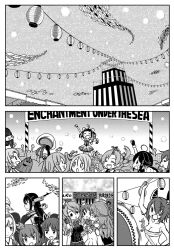 10s 6+girls ahoge akigumo_(kancolle) akitsushima_(kancolle) anglerfish arm_guards back_to_the_future braid breasts candy_apple cleavage closed_eyes clownfish collar comic commentary_request crop_top double_bun drum eel elbow_gloves eyepatch festival fingerless_gloves fish food gloves greyscale hachimaki hair_bun hair_ornament hair_ribbon hairband hairclip harusame_(kancolle) hat headband headgear hiyou_(kancolle) holding holding_microphone holding_own_hair holding_unworn_clothes holding_unworn_hat instrument jacket japanese_clothes kantai_collection kihairclip kimono kinugasa_(kancolle) lantern libeccio_(kancolle) long_hair long_sleeves market_stall microphone mini_hat monochrome multiple_girls nagato_(kancolle) naka_(kancolle) navel no_shirt o_o open_mouth paper_lantern playing_with_another&#039;s_hair pola_(kancolle) ribbon saiguchi_otoufu sailor_hat sarashi school_uniform seahorse serafuku shigure_(kancolle) shiratsuyu_(kancolle) short_sleeves shoukaku shoukaku_(kancolle) sleeveless smile souryuu_(kancolle) taihou_(kancolle) taiko_drum taiko_sticks tenryuu_(kancolle) translation_request twintails umikaze_(kancolle) underwater unworn_hat unworn_headwear yura_(kancolle) zara_(kancolle)