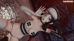 1girl 3d animated breasts fellatio_gesture heterochromia latex mikumikudance_(medium) mikumikudance_(medium) multicolored_hair nail_polish neopolitan_(rwby) rwby video