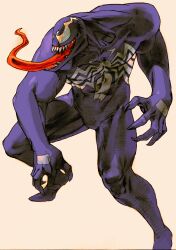 1boy bengus capcom claws game_cg highres long_tongue male_focus marvel marvel_vs._capcom marvel_vs._capcom_2 monster_boy muscular muscular_male non-web_source open_mouth parasite scan sharp_teeth smile solo spider-man_(series) symbiote teeth tongue tongue_out venom_(marvel) very_long_tongue