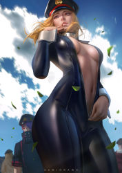 10s 1girl 3boys blonde_hair blue_sky bodysuit boku_no_hero_academia brown_eyes brown_hair center_opening cloud day domino_mask finger_to_mouth from_below hat leaf falling_leaves mask medium_hair moura_nagamasa multiple_boys parted_lips peaked_cap realistic shishikura_seiji sky solo_focus undressing utsushimi_kemii yoarashi_inasa zipper zipper_pull_tab zumi_(zumidraws)