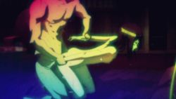 animated animated_gif anime_screenshot bed brown_hair from_behind incest kneeling mardock_scramble rape rune_balot