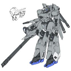 Rule 34 | beam cannon, cable, colored lineart, commentary, derivative work, english commentary, gundam, gundam sentinel, highres, machinery, mecha, mecha focus, mobile suit, original, radar dish, radome, redesign, robot, scan, science fiction, sketch, traditional media, unfinished, v-fin, white background, youy1213, zeta plus c1