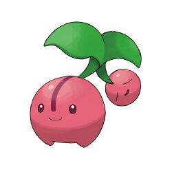 cherubi closed_eyes closed_mouth full_body gen_4_pokemon multiple_heads nintendo no_humans official_art open_mouth pokemon pokemon_(creature) pokemon_dppt pokemon_focus red_eyes simple_background smile solo sugimori_ken third-party_source white_background