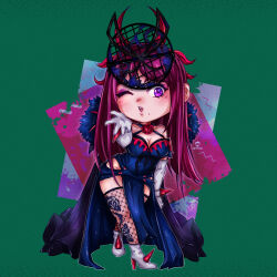 1girl fascinator fire_emblem fire_emblem_engage fishnet_thighhighs fishnets highres ivy_(fire_emblem) max_art149 mole mole_under_mouth nintendo purple_eyes purple_hair see-through_clothes see-through_headwear spiked thighhighs thorn_print