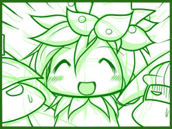 accelgor bad_id bad_pixiv_id blush creatures_(company) crown escavalier closed_eyes flower game_freak gen_5_pokemon lilligant monochrome monster_girl nintendo plant_girl pokemon pokemon_(creature) smile sougetsu_(yosinoya35) sweatdrop