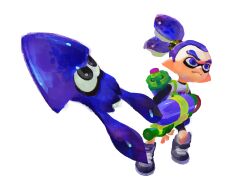 Rule 34 | 1boy, absurdres, artist request, bike shorts, black shirt, blue eyes, blue hair, blue theme, eye mask, frown, full body, gradient hair, highres, holding, holding weapon, ink tank (splatoon), inkling, inkling (swim form), inkling boy, inkling player character, john (splatoon), long sleeves, looking ahead, multicolored hair, nintendo, official art, purple shoes, shirt, shoelaces, shoes, short sleeves, sneakers, splatoon (series), splatoon 1, splattershot (splatoon), spotted hair, suction cups, t-shirt, tentacle hair, thick eyebrows, transparent background, two-tone hair, v-shaped eyebrows, weapon, white shirt