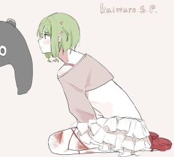 Rule 34 | 1girl, artist request, grey hair, midriff, short hair, skirt, tagme
