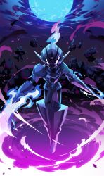 annihilape banette ceruledge chandelure cloud commentary_request creatures_(company) dusknoir duskull eye_trail fire game_freak gen_1_pokemon gen_2_pokemon gen_3_pokemon gen_4_pokemon gen_5_pokemon gen_7_pokemon gengar highres light_trail looking_at_viewer mimikyu misdreavus mismagius moon night nintendo outdoors pink_eyes pink_fire pokemon pokemon_(creature) sky yono_999