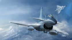 aircraft airplane chengdu_j-10 cloud cloudy_sky fighter_jet ground_effect military_vehicle no_humans original p.f_lee people&#039;s_liberation_army people&#039;s_liberation_army_air_force sky vehicle_focus
