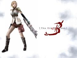 Rule 34 | alternate costume, aya brea, blonde hair, cosplay, final fantasy, final fantasy xiii, lightning farron, parasite eve (series), parasite eve the 3rd birthday, short hair