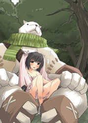1girl bestiality blush clothed_sex cum cumdrip dress girl_on_top hermmy kooh pangya reverse_cowgirl_position sex straddling titan_boo vaginal wedding_dress
