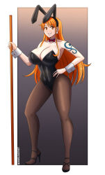 1girl absurdres breasts highres large_breasts long_hair nami_(one_piece) one_piece tattoo