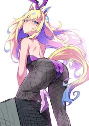 1girl ass blonde_hair character_request copyright_request hekahire_isurus highres leotard playboy_bunny rabbit_ears tagme