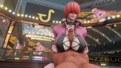 1girl animated between_breasts between_legs bouncing_breasts breasts cleavage cleavage_cutout clothed_female_nude_male clothing_cutout cum cum_in_mouth cum_on_body cum_on_breasts cum_on_upper_body curvy dark_skin dress erection facial female_focus fishnets fluffy girl_on_top grabbing_own_breast hands_on_own_chest huge_breasts huge_penis j4zzbug j4zzbug_sfm jacket jewelry jiggle large_breasts licking licking_cum long_hair nude paizuri paizuri_under_clothes pale_skin penis ponytail pov red_hair ring shaking shermie_(kof) skirt stage swallowing tagme the_king_of_fighters thick_lips thick_thighs thighs twintails video wide_hips
