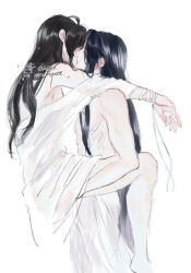 1010923 2boys ahoge alternate_costume alternate_hairstyle anal arms_around_neck bare_legs bare_shoulders barefoot bathrobe bdsm black_hair blush bound bound_arms bound_wrists carrying carrying_person chinese_clothes closed_eyes clothed_sex couple flower french_kiss from_side hair_down hand_under_clothes hanfu hug implied_sex kiss lan_wangji long_hair male_focus modao_zushi multiple_boys nipples off_shoulder open_clothes open_robe pants partially_undressed pectorals profile ribbon ribbon_bondage robe see-through_clothes sex simple_background spread_legs standing standing_missionary standing_sex topless_male twitter_username very_long_hair watermark wei_wuxian white_background white_pants white_ribbon white_robe yaoi