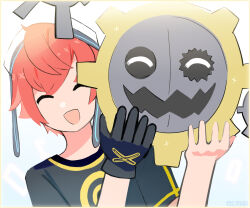 Rule 34 | aiba takumi, blue eyes, digimon, digimon story: cyber sleuth, goggles, goggles on head, hagurumon, red hair, short hair