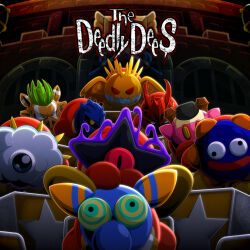 character_mask colored_skin dark_meta_knight dark_nebula doomer_(kirby) forgo_dedede gooey_(kirby) grand_doomer helldoron highres hyness king_dedede kirby_(series) kracko looking_at_viewer mask morpho_knight nintendo no_humans orange_skin robobot_armor star_(symbol) star_block waddle_dee