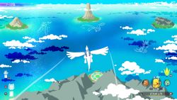 1boy above_clouds absurdres arrow_(symbol) articuno ash_ketchum backpack bag bulbasaur charizard cloud column commentary_request creatures_(company) day flying from_above game_freak gen_1_pokemon gen_2_pokemon green_bag hat highres komepan legendary_pokemon lugia minus_sign moltres mountain nintendo on_shoulder outdoors pants pikachu pillar pokemon pokemon_(anime) pokemon_(classic_anime) pokemon_(creature) pokemon_legends:_arceus pokemon_on_shoulder riding riding_pokemon sitting zapdos