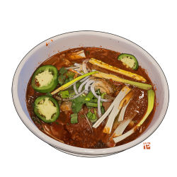 bowl chili_pepper commentary english_commentary food food_focus jalapeno_pepper no_humans original realistic simple_background soup spring_onion still_life studiolg symbol-only_commentary vegetable white_background