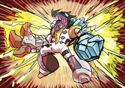 absurdres commentary_request creature full_body fusion gen_3_pokemon gen_4_pokemon gen_8_pokemon highres legendary_pokemon nintendo no_humans open_mouth pokemon pokemon_(creature) regice regidrago regieleki regigigas regirock registeel saikoraru sharp_teeth solo standing teeth
