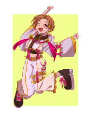 1girl full_body highres idolmaster idolmaster_cinderella_girls one_eye_closed open_mouth ryuzaki_kaoru solo toya_0321