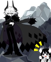 1boy 1girl blush_stickers cape demon_boy etihw funamusea haiiro_teien horns kcalb tall