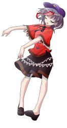 Rule 34 | 1girl, alphes (style), bare arms, black ribbon, black shoes, black skirt, commentary request, dairi, full body, hat, hat ornament, highres, jiangshi, large variant set, legs apart, miyako yoshika, ofuda, outstretched arms, parody, pigeon-toed, purple hair, purple hat, red shirt, ribbon, shirt, shoes, short hair, short sleeves, skirt, solo, star (symbol), star hat ornament, style parody, tachi-e, touhou, transparent background, variant set, wide sleeves, zombie, zombie pose