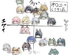 6+girls :d ;d alexandrina_sebastiane anby_demara animal_ears astra_yao belle_(zenless_zone_zero) black_hair blonde_hair blush burnice_white caesar_king_(zenless_zone_zero) character_request corin_wickes ellen_joe evelyn_chevalier furry furry_female glasses goggles goggles_on_head grace_howard green_eyes green_hair hair_between_eyes hairband headphones hoooowl horns long_hair luciana_de_montefio maid_headdress mask mole mole_under_eye multiple_girls nicole_demara one_eye_closed open_mouth orange_eyes piper_wheel ponytail purple_eyes purple_hair qingyi_(zenless_zone_zero) red_eyes smile soldier_11_(zenless_zone_zero) sunglasses translated twintails venus_(zenless_zone_zero) zenless_zone_zero zhu_yuan