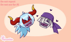 archnemon arthropod_girl bandages bandana digimon digimon_(creature) digimon_adventure_02 horns insect_girl long_hair mask monster_boy monster_girl mummy mummy_boy mummymon spider_girl