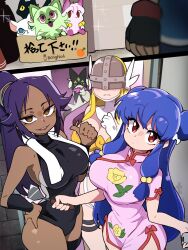 3girls angewomon ash_ketchum bleach blue_eyes bongfill box cat crossover meowscarada multiple_girls nintendo pokemon pokemon_(anime) pokemon_(creature) pokemon_xy_(anime) ranma_1/2 shampoo_(ranma_1/2) shihouin_yoruichi tagme tailmon yu-gi-oh!