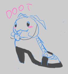 angewomon antennae blush digimon fang high_heels smile tokomon whistle