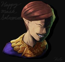1boy brown_hair character_name closed_eyes happy_mask_salesman looking_at_viewer male_focus nintendo pointy_ears portrait reito123 short_hair smile the_legend_of_zelda the_legend_of_zelda:_majora&#039;s_mask