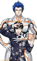 Rule 34 | aogami (megami tensei), blue hair, highres, long hair, nahobino, protagonist (smtv), shin megami tensei, shin megami tensei v, yellow eyes