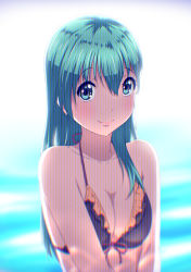 10s absurdres aqua_eyes aqua_hair bad_id bad_pixiv_id bikini highres kantai_collection long_hair oku_no_shi solo suzuya_(kancolle) swimsuit