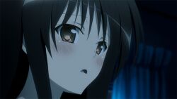 10s 1girl animated animated_gif anime_screenshot black_hair blush kotegawa_yui long_hair pain screencap tearing_up tears to_love-ru to_love-ru_darkness yellow_eyes