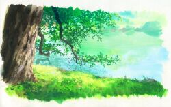 border day grass highres horizon lake leaf no_humans original plant rock sawitou_mizuki scenery tree water white_border