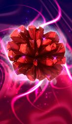 commentary fate/grand_order fate_(series) lasengle no_humans object_focus official_art purple_background red_background red_theme sparkle third-party_source