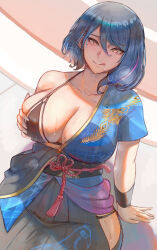 absurdres breasts dead_or_alive dead_or_alive_6 grabbing_own_breast highres sweat tagme tamaki_(doa) voidmakerz