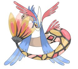 absurdres fakemon full_body gen_3_pokemon highres looking_at_viewer mega_pokemon_(other) milotic nintendo no_humans pink_eyes pokemon sea_serpent simple_background solo subjectively transparent_background