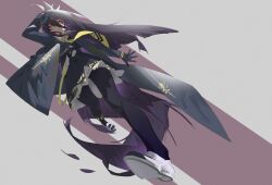 Rule 34 | 1girl, absurdres, ahoge, arm up, belt, black belt, black coat, black gloves, black hair, black pantyhose, black skirt, closed mouth, coat, ear tag, earrings, frilled skirt, frills, frown, furrowed brow, gloves, hair between eyes, highres, jewelry, kanghaha, long bangs, long hair, long hair between eyes, long sleeves, looking at viewer, manhattan cafe (umamusume), multicolored hair, necktie, open clothes, open coat, pantyhose, pleated skirt, shoes, single earring, skirt, solo, umamusume, very long hair, white hair, white shoes, yellow eyes, yellow necktie