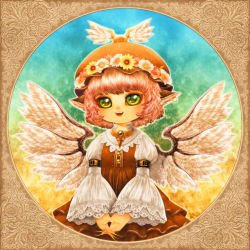 Rule 34 | 1girl, animal ears, bad id, bad pixiv id, female focus, gradient background, green eyes, hat, mystia lorelei, pink hair, short hair, solo, souri, touhou, wings
