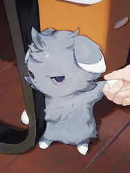 Rule 34 | angry, animal, animal ears, animal focus, arc draws, black eyes, cat, chair, colored sclera, espurr, gen 6 pokemon, grey fur, highres, holding, holding hands, indoors, looking at another, looking to the side, meme, nintendo, photo-referenced, pokemon, pokemon (creature), pokemon xy, purple sclera, standing, wooden floor