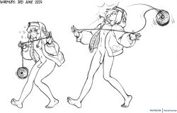 bridget_(guilty_gear) guilty_gear guilty_gear_strive highres monochrome noise_tanker nude penis tagme