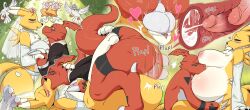 1boy 1girl absurdres couple cum cum_in_pussy digimon digimon_(creature) fluffy fox_girl fox_tail furry furry_female guilmon hetero highres husband_and_wife impregnation marriage renamon sex tail