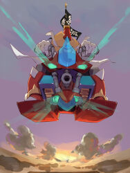 Rule 34 | 1boy, blonde hair, forehead jewel, helmet, highres, long hair, male focus, mega man (series), mega man x (series), omochi (mochi skymega), red helmet, riding, solo, sunset, zero (mega man)